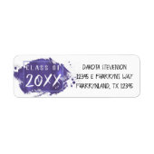 Paars Afstuderen | Modern Paint Afstudeerder Adres Etiket (Voorkant)