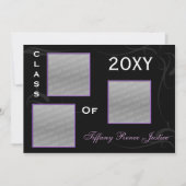 paars Afstuderen multi-fotouitnodiging Kaart (Voorkant)