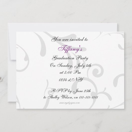 paars Afstuderen multi-fotouitnodiging Kaart (Achterkant)