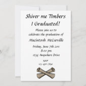 Paars Afstuderen Pirate Skull Kaart (Achterkant)