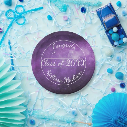 Paars Afstuderen voor buitengebruik Borden Papieren Bordje (Feest)