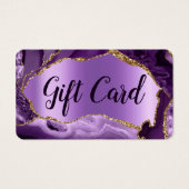 Paars AGATE Cadeaubon Visitekaartje (Voorkant)