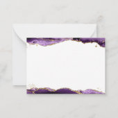 Paars-Agate Geode Gold Glitter-monogram Notitiekaartje (Achterkant)