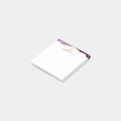 Paars-Agate Geode Gold Glitter-script monogram Post-it® Notes (Schuin)