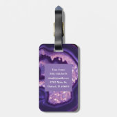 Paars Agate Monogram Bagagelabel (Achterkant verticaal)