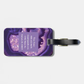 Paars Agate Monogram Bagagelabel (Achterkant horizontaal)