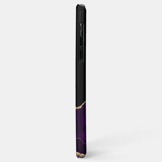 Paars Agate Monogram Gold Glitter Case-Mate iPhone Case (Achterkant/links)