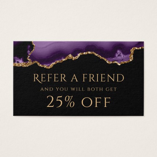 paars agate Referral Kaart (Voorkant)