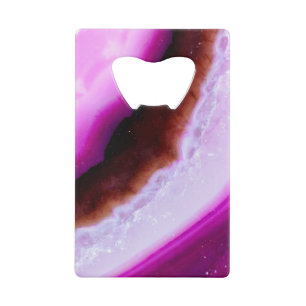 Paars agate uit de Gemstone-reeks met kwarts Creditkaart Flessenopener