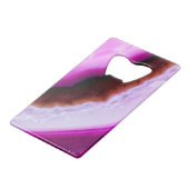 Paars agate uit de Gemstone-reeks met kwarts Creditkaart Flessenopener (Voorkant Gekanteld)