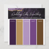 Paars Agaten Trouw Kleurenpalet Uitnodiging (Voorkant)