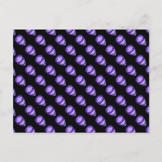 Paars Alien Head Briefkaart (Voorkant)