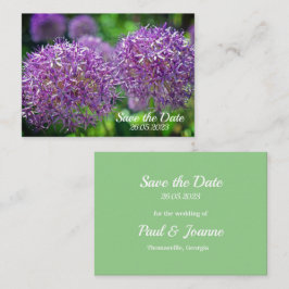 Paars Allium Flowers Botanische tuinbouw Kaart Notitiekaartje
