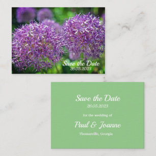 Paars Allium Flowers Botanische tuinbouw Kaart Notitiekaartje
