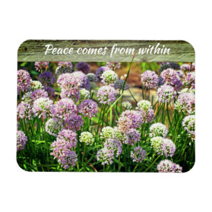 Paars Allium Garden Flowers Motivatie Magneet