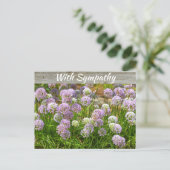  Paars Allium Garden Flowers Sympathie Briefkaart (Staand voorkant)