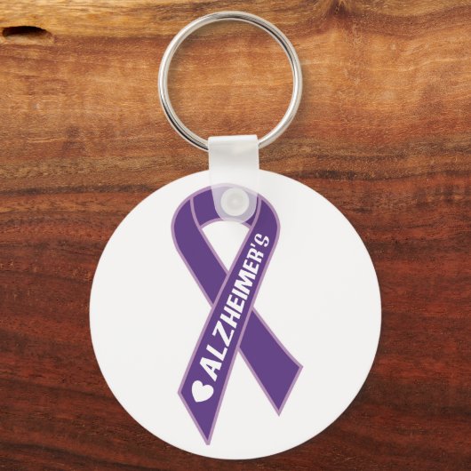Paars Alzheimer Ribbon Sleutelhanger (Voorkant)