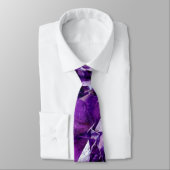 Paars Amethyst Crystal Geode Gemstone Necktie Stro Stropdas (Gebonden)