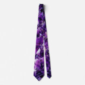 Paars Amethyst Crystal Geode Gemstone Necktie Stro Stropdas (Voorkant)