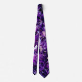 Paars Amethyst Crystal Geode Gemstone Necktie Stro Stropdas (Achterkant)