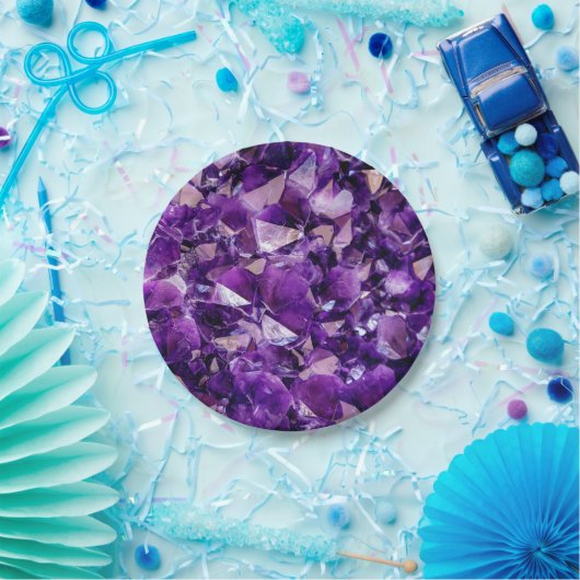 Paars Amethyst Crystal Geode Pareltjes Bord (Feest)