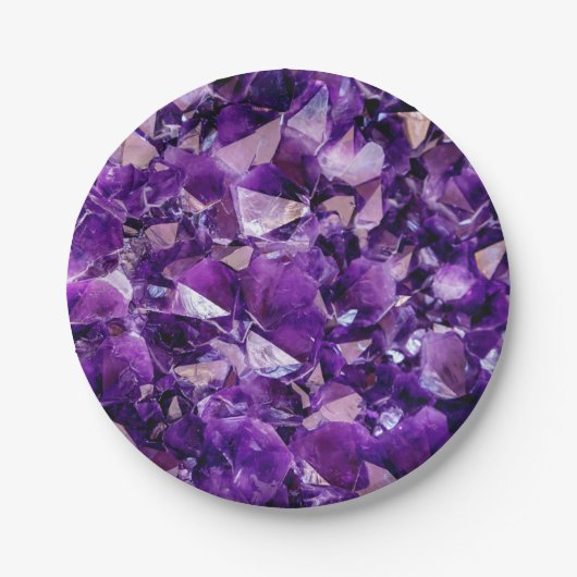 Paars Amethyst Crystal Geode Pareltjes Bord (Voorkant)