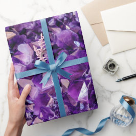 Paars Amethyst Crystal Wrapping Paper Cadeaupapier