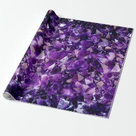 Paars Amethyst Crystal Wrapping Paper Cadeaupapier