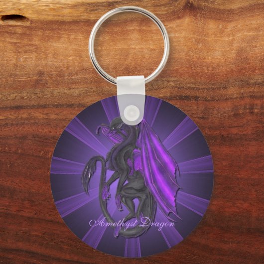 Paars Amethyst Dragon Sleutelhanger (Voorkant)