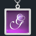 Paars Amethyst Gem Monogram Zilver Vergulden Ketting<br><div class="desc">Elegant en uniek ontwerp met edelsteen. Zeer nauwkeurige modellering en rendering van verpleegkundigen in 3D Studio Max door Bulgan Lumini.Part uit de serie Hyper Talismans.</div>