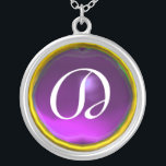 Paars Amethyst Gem Monogram Zilver Vergulden Ketting<br><div class="desc">Elegant en uniek ontwerp met edelsteen. Zeer nauwkeurige modellering en rendering van verpleegkundigen in 3D Studio Max door Bulgan Lumini.Part uit de serie Hyper Talismans.</div>