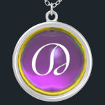 Paars Amethyst Gem Monogram Zilver Vergulden Ketting<br><div class="desc">Elegant en uniek ontwerp met edelsteen. Zeer nauwkeurige modellering en rendering van verpleegkundigen in 3D Studio Max door Bulgan Lumini.Part uit de serie Hyper Talismans.</div>