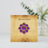 Paars amethyst perkament kaart (Staand voorkant)