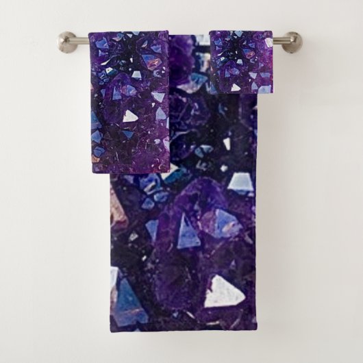 Paars Amethyst Quartz Crystal Bad Handdoek (Insitu)