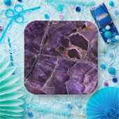 Paars Amethyst Quartz Crystal Papieren Bordje (Feest)