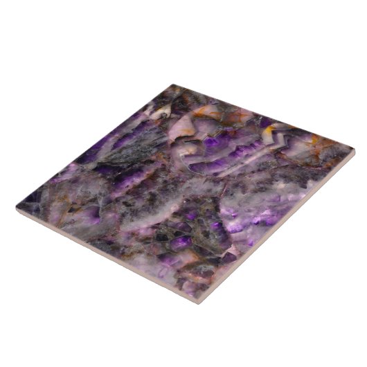 Paars Amethyst Quartz Tegeltje (Zijkant)