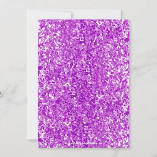 Paars/Amethyst Sparkle-look Afstuderen Invitation Kaart (Achterkant)