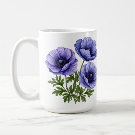 Paars Anemoon Boeket Koffiemok (Links)