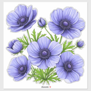 Paars Anemoon Boeket Sticker