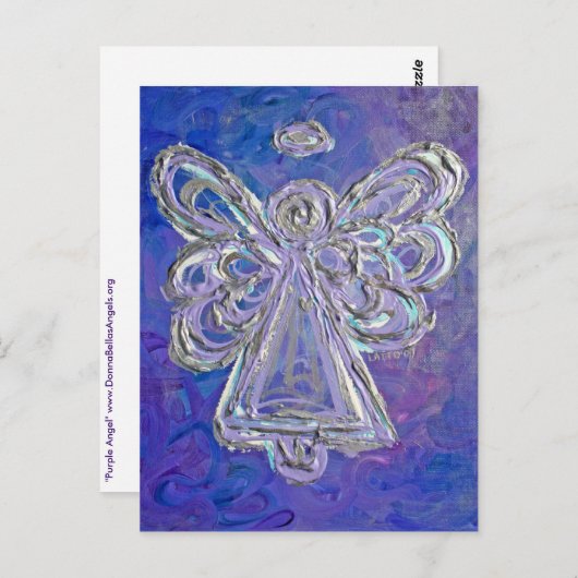 Paars Angel Briefkaart (Voorkant / Achterkant)