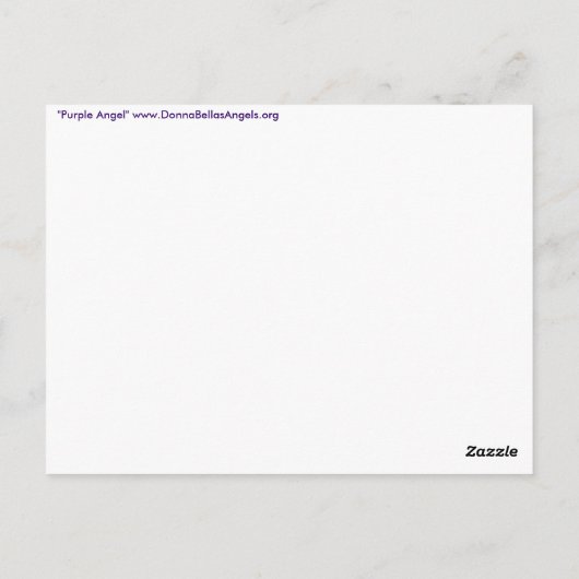 Paars Angel Briefkaart (Achterkant)