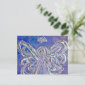 Paars Angel Briefkaart (Staand voorkant)
