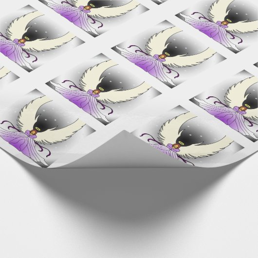 Paars Angel-pakpapier Cadeaupapier (Hoek)
