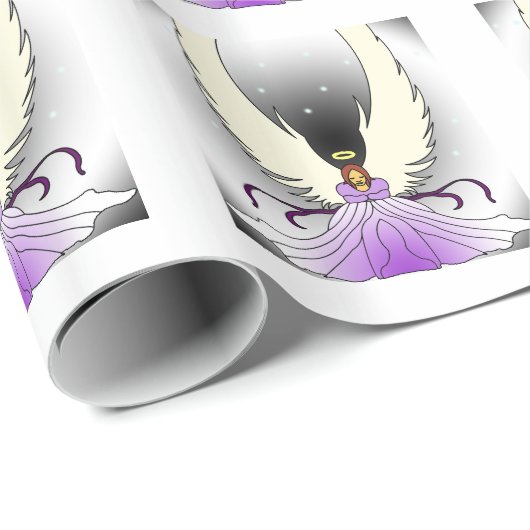 Paars Angel-pakpapier Cadeaupapier (Rol Hoek)