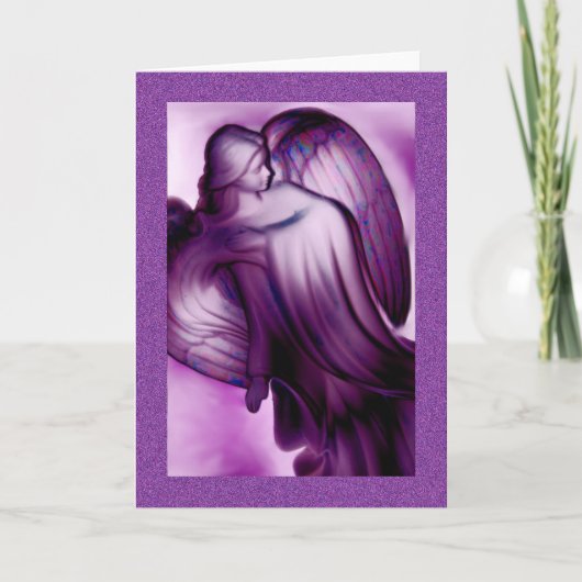 Paars Angel Wenskaart Kaart (Voorkant)