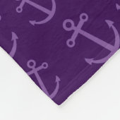 Paars ankerpatroon fleece deken (Hoek)