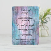 Paars Aqua Abstracte Afstudeerfoto van Jou Kaart (Staand voorkant)