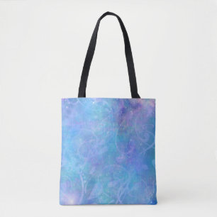 Paars, Aqua en Blauw Abstract Ontwerp Tote Bag