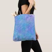 Paars, Aqua en Blauw Abstract Ontwerp Tote Bag (Dichtbij)