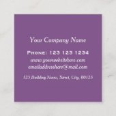 Paars Aquamarine Sparkly Glamour Vierkante Visitekaartje (Achterkant)